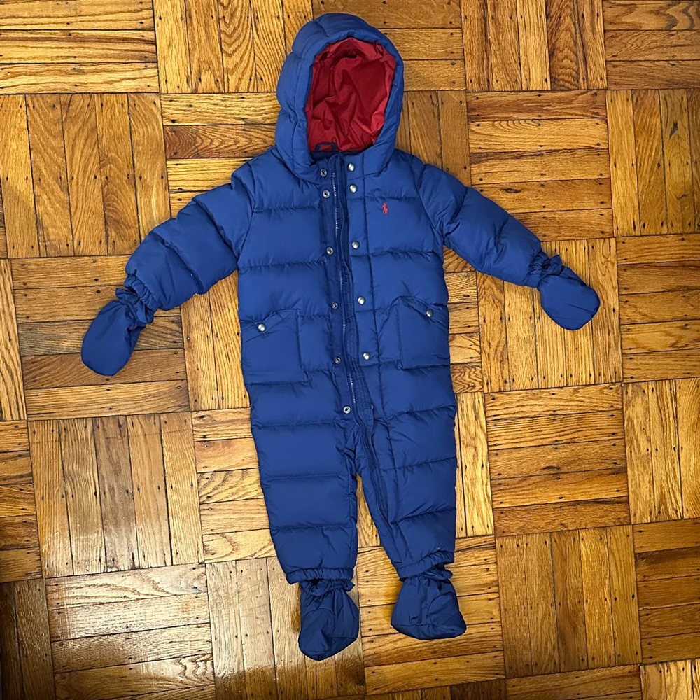 Polo by Ralph Lauren Blue and Red Kids Footie